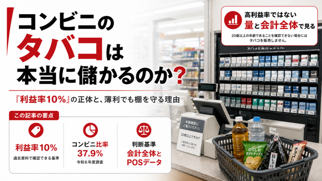 コンビニのタバコは本当に儲かるのか？「利益率10％」の正体と薄利でも棚を守る理由