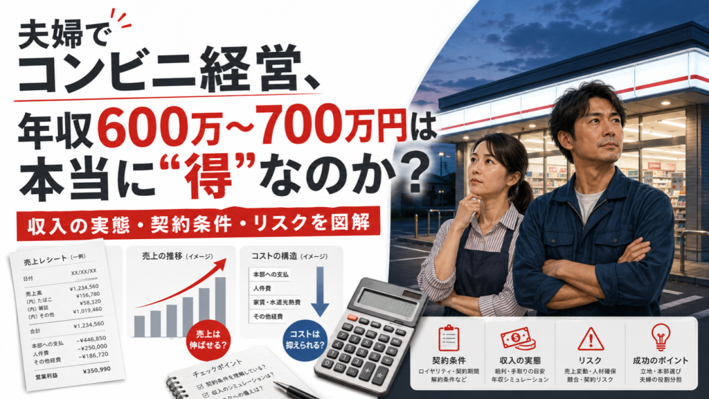 夫婦でコンビニ経営 年収600万〜700万円は本当に“得”なのか？