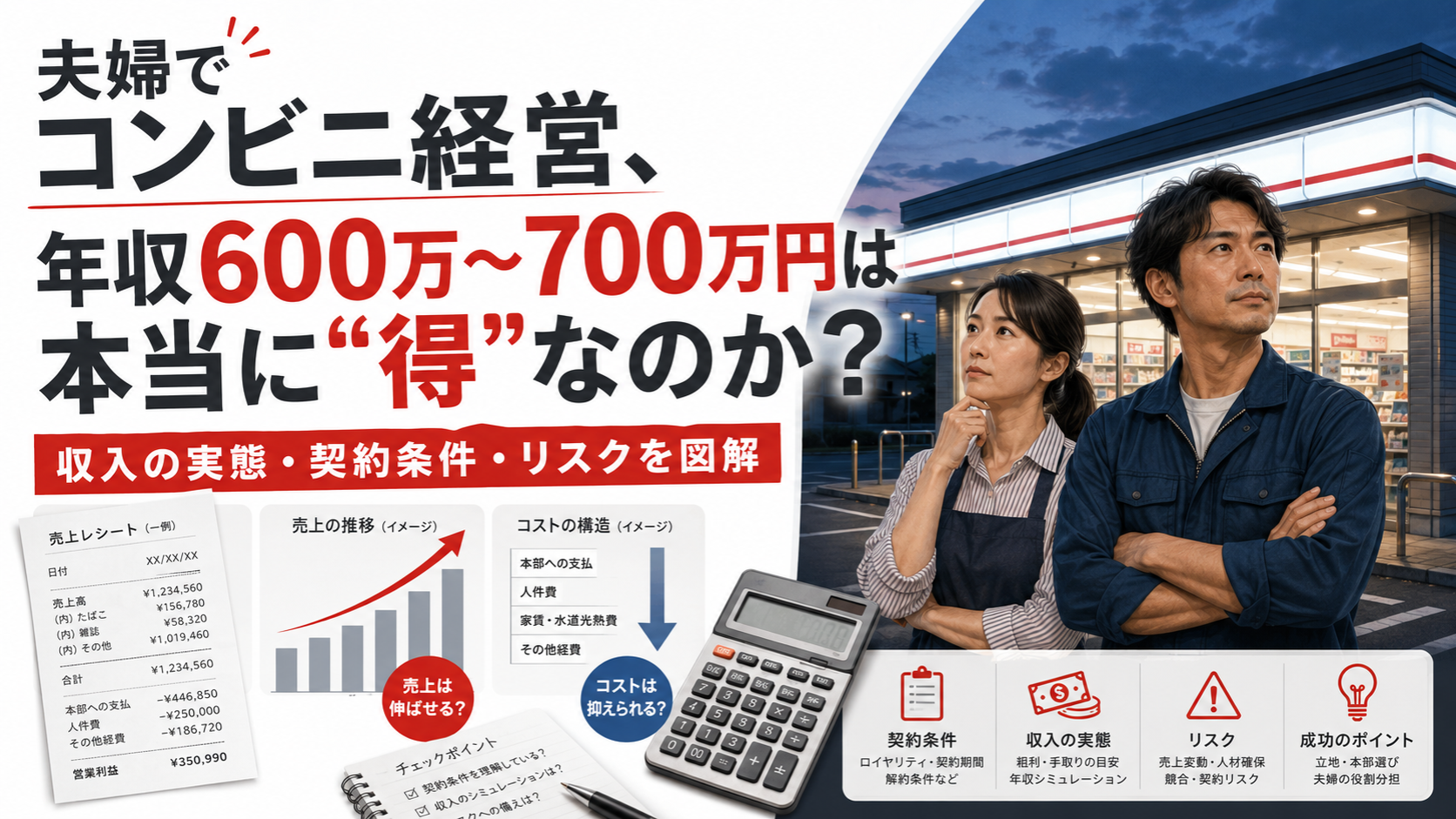 夫婦でコンビニ経営 年収600万〜700万円は本当に“得”なのか？
