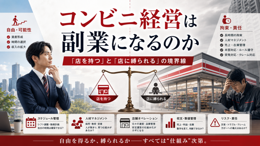 コンビニ経営は副業になるのか？「店を持つ」と「店に縛られる」の境界線